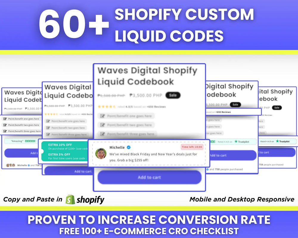 60+ Shopify Custom Liquid Code